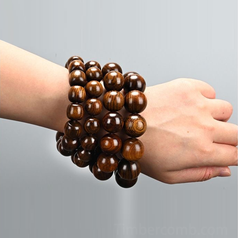 花梨木 ブレスレット 天然木 お守り メンズ 無垢 虎斑 大きい 腕輪ブレスレットメンズ 高品質