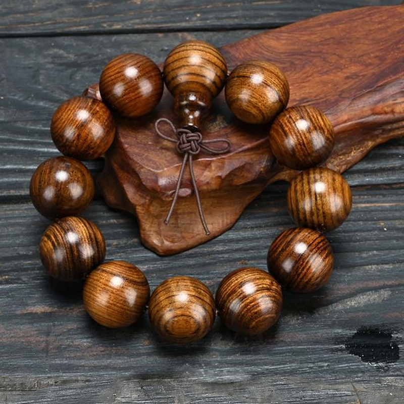 花梨木 ブレスレット 天然木 お守り メンズ 無垢 虎斑 大きい 腕輪ブレスレットメンズ 高品質