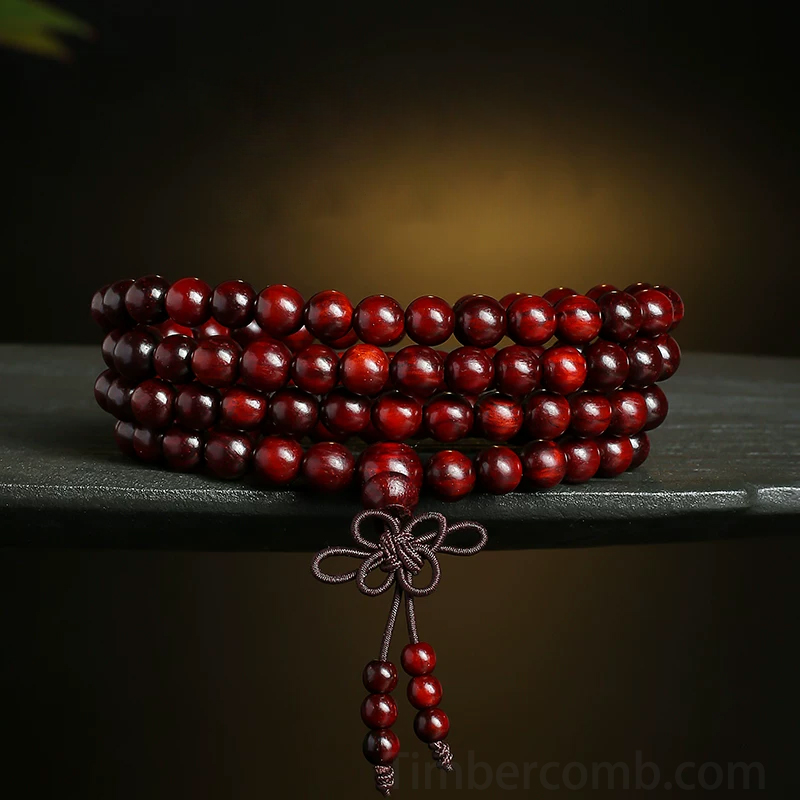 紫檀木ブレスレット 108玉 丸玉 お守り 数珠ブレスレット メンズレディース サンダルウッド 仏教ブレスレット 