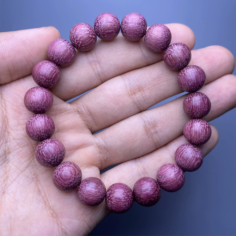 パープルハート ブレスレット 天然木 メンズ レディース 木製腕輪ブレスレット お守り プレゼント