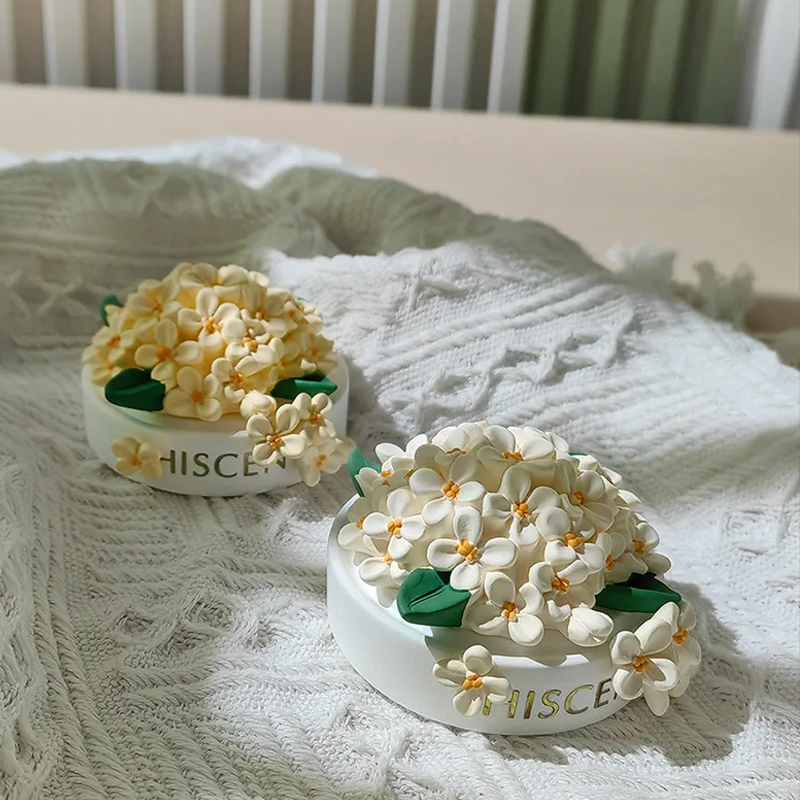 アロマストーン 金木犀 石膏製 アロマディフューザーストーン 置物 車載 インテリア アロマ プレゼント