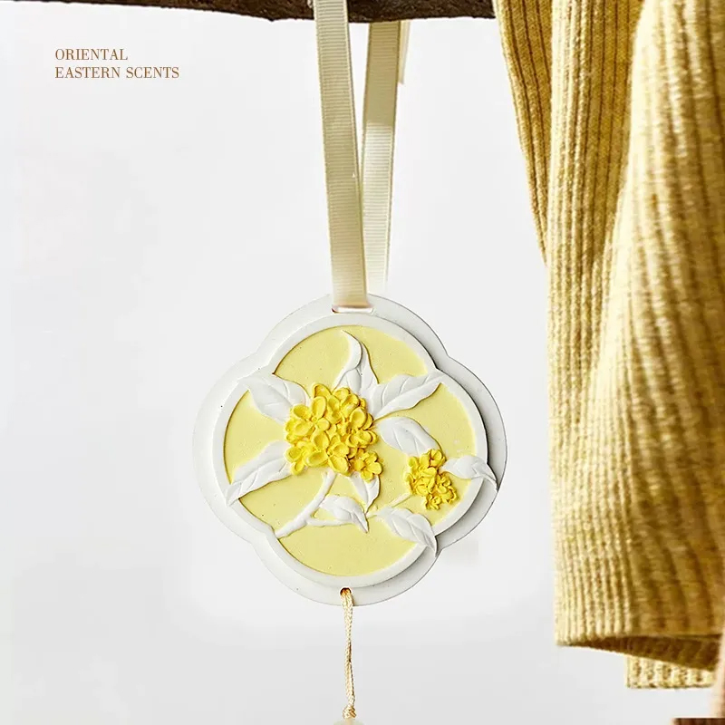 アロマストーン 石膏 金木犀香り アロマオーナメント 車 リビング ルーム香氛 アロマディフューザー