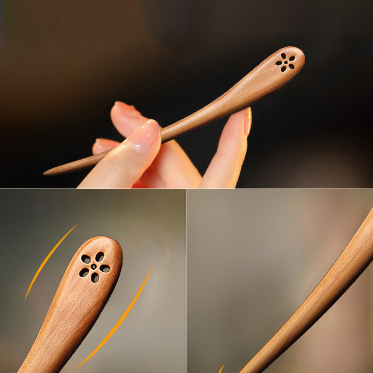 ショートタイプ 桃の木の簪 高級木材1本かんざし 髪飾り かわいい 和風 桃の木のかんざし 手作りヘアアクセサリー