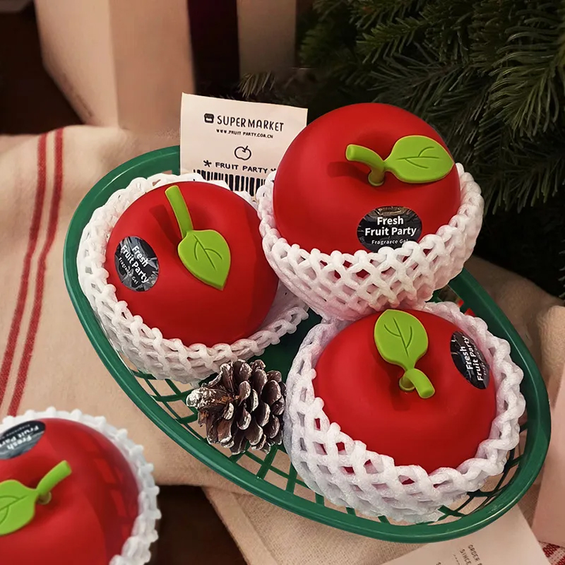 リンゴ型 芳香剤 置き型 固形芳香剤 車 消臭 香水 長持ち フレグランス 車載用 トイレ用