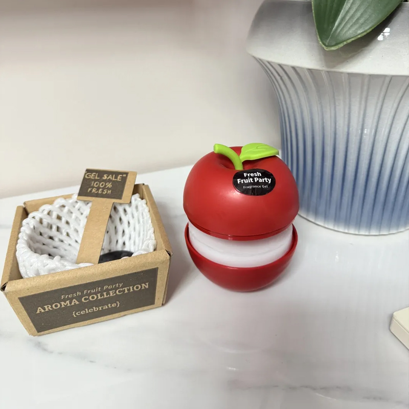 リンゴ型 芳香剤 置き型 固形芳香剤 車 消臭 香水 長持ち フレグランス 車載用 トイレ用