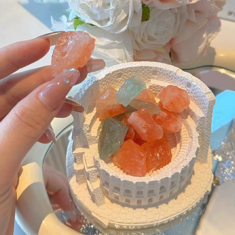 アロマストーン 天然石 石膏容器 ローマン建築 精油1本 水晶 ローズクォーツ アロマディフューザー 水なし 火なし 置物 おしゃれ ギフト プレゼント