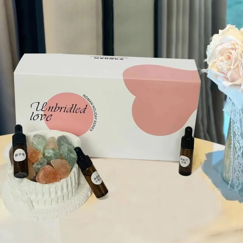 アロマストーン 天然石 石膏容器 ローマン建築 精油1本 水晶 ローズクォーツ アロマディフューザー 水なし 火なし 置物 おしゃれ ギフト プレゼント