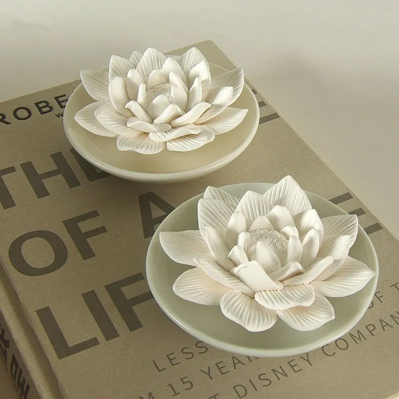 アロマストーン ローズ ハス ハンドメイド アロマディフューザー 和風 置物 ディフューザー 芳香器 プレゼント