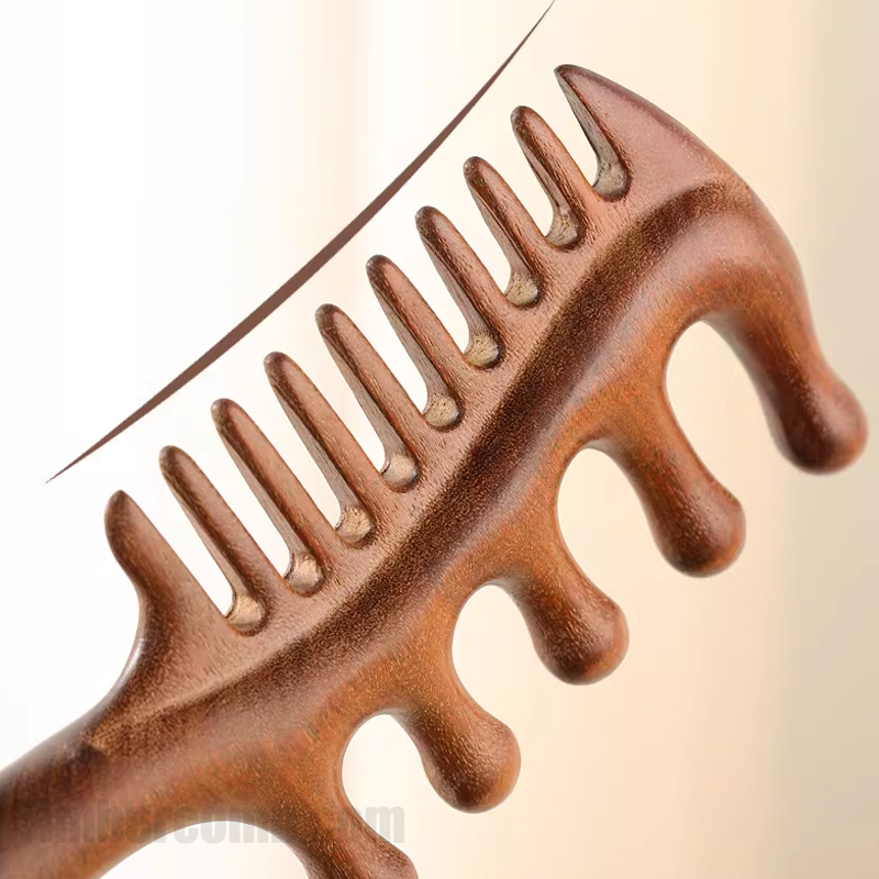 檀木櫛 多機能 木製の櫛 マッサージコーム 両面 頭皮マッサージ かっさ 血行促進 静電気防止