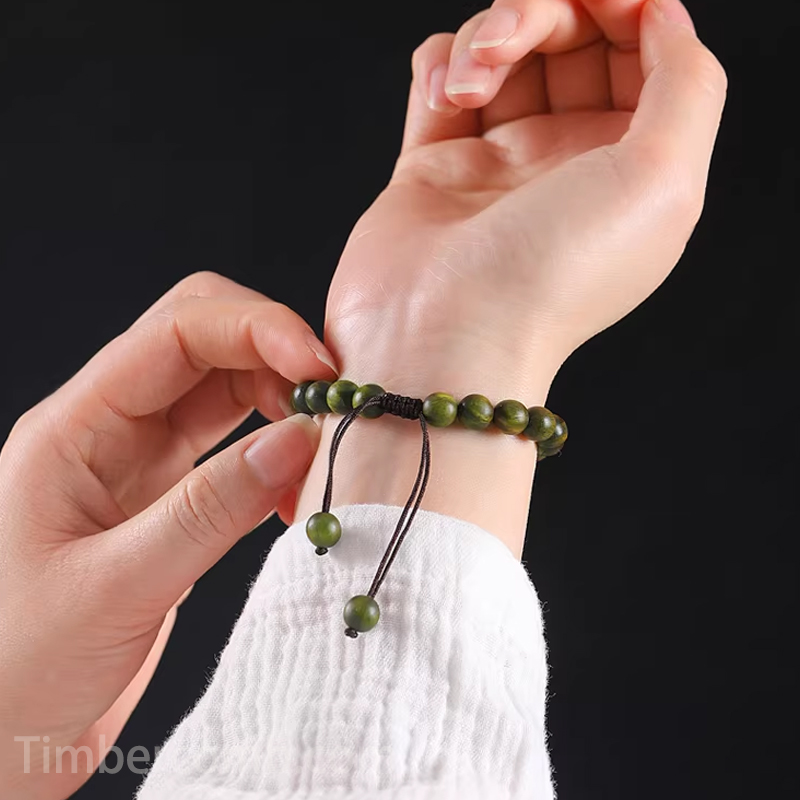 緑檀木ブレスレット 天然石 お守り おしゃれ数珠ブレスレット レディース パワーストーン 腕輪ブレスレット