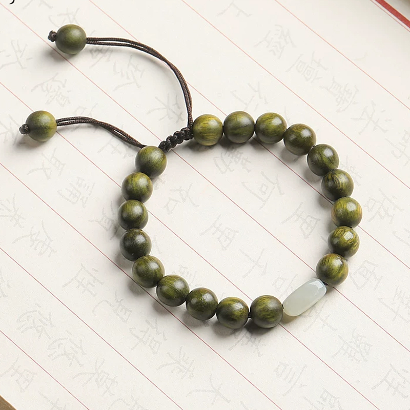 緑檀木ブレスレット 天然石 お守り おしゃれ数珠ブレスレット レディース パワーストーン 腕輪ブレスレット