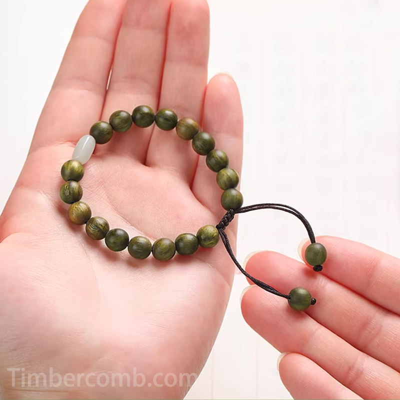 緑檀木ブレスレット 天然石 お守り おしゃれ数珠ブレスレット レディース パワーストーン 腕輪ブレスレット