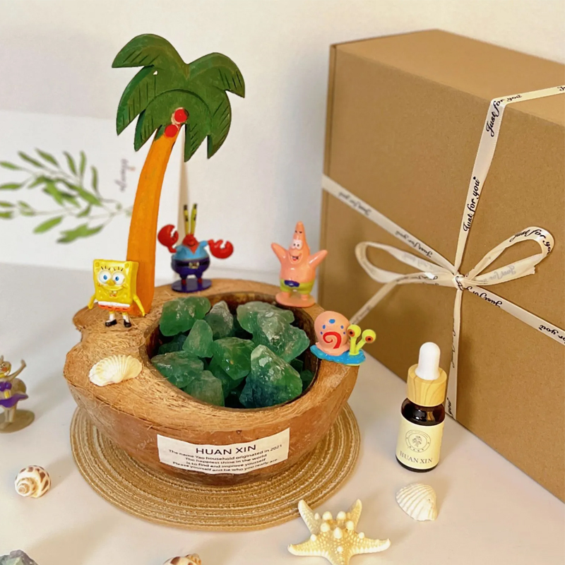 アロマストーン 天然石 ヤシの殻 ビキニタウンの夢 ココナッツ アロマディフューザー アロマオイル 水晶 置物 インテリア ギフ