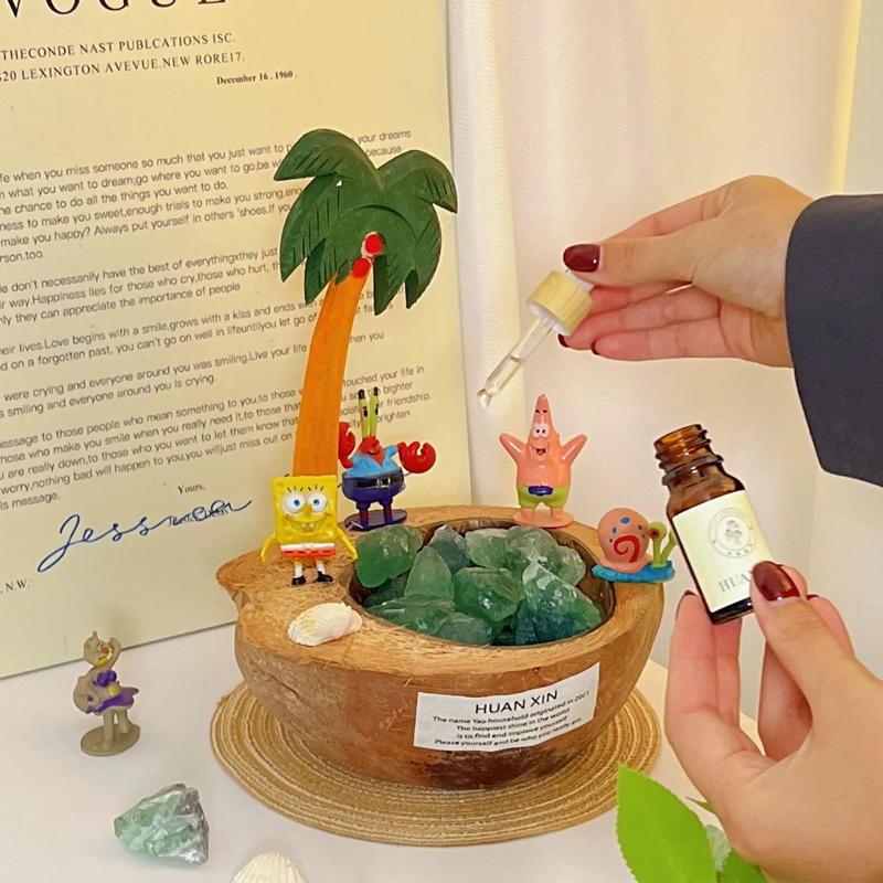 アロマストーン 天然石 ヤシの殻 ビキニタウンの夢 ココナッツ アロマディフューザー アロマオイル 水晶 置物 インテリア ギフ