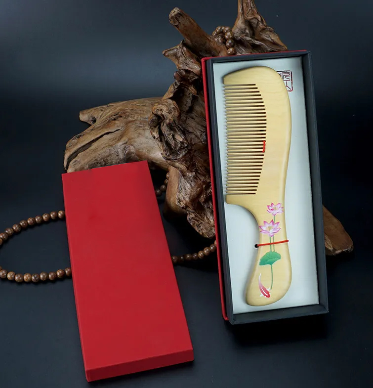 つげ櫛 本つげ  椿油 潤いつげ櫛 頭部血行促進して 脱毛を防ぎ 髮の栄養不良を防止家庭用