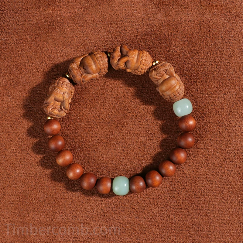 檀木ブレスレット 魔除け 四不仏 腕輪ブレスレット レディース お守り