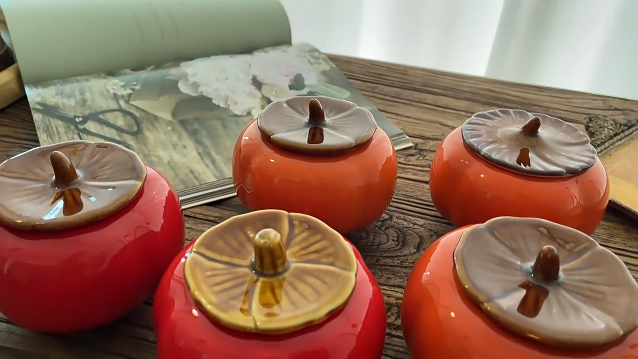 アロマキャンドル セット 2個 柿のオブジェキャンドル ギフト プレゼント 可愛い ギフトセット ソイキャンドル お風呂 瞑想 開運グッズ