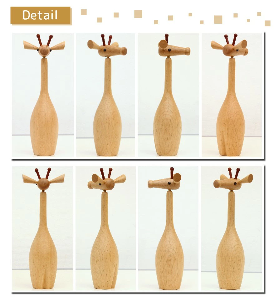 木製オブジェ キリン 置物 木のきりん インテリア小物 北欧 おしゃれ プレゼント 人形 フィギュア 木製玩具