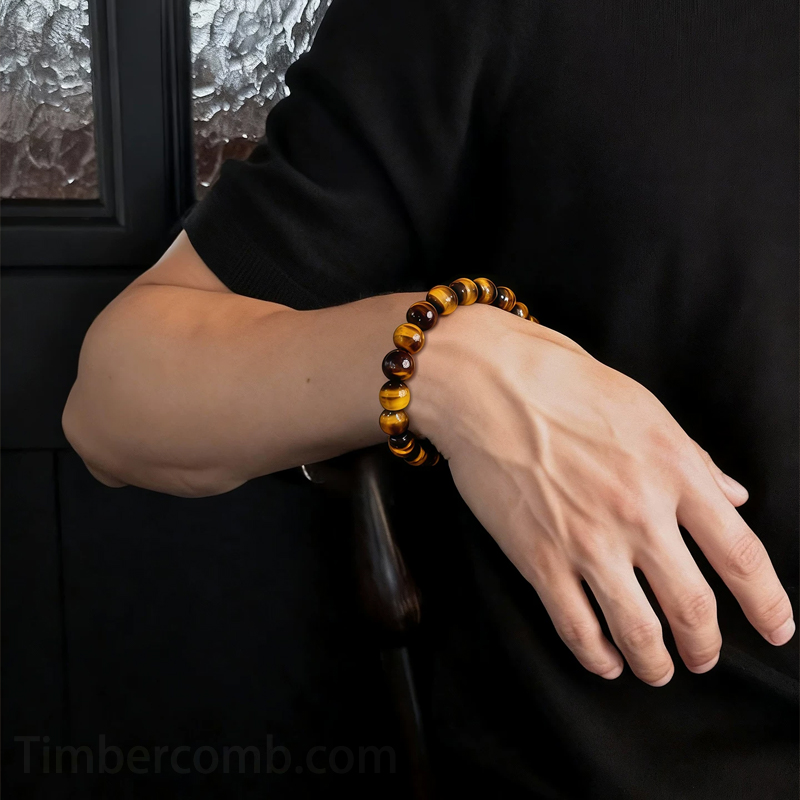 虎目石 タイガーアイ ブレスレット 天然石  パワーストーン 6mm 8mm 10mm 12mm 男性用 女性用 数珠ブレス 腕輪数珠 お守り