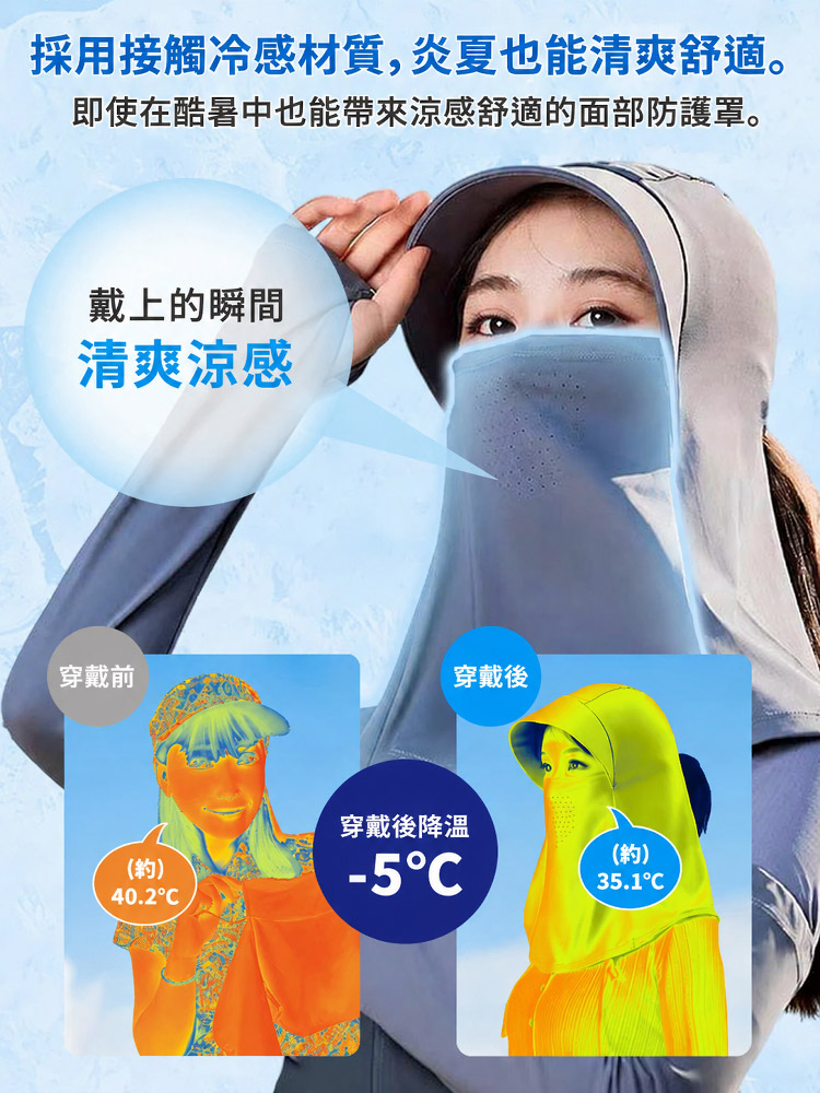 多功能防曬護頸面罩帽