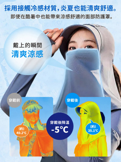 多功能防曬護頸面罩帽