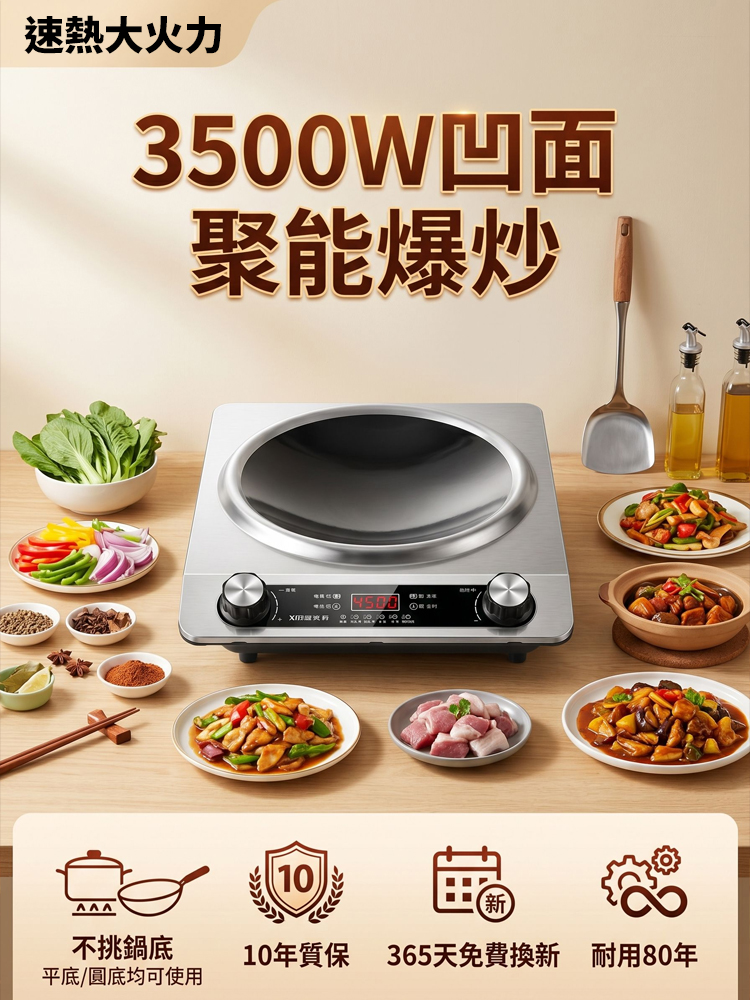 【不限鍋型】速熱大火力凹面電磁爐