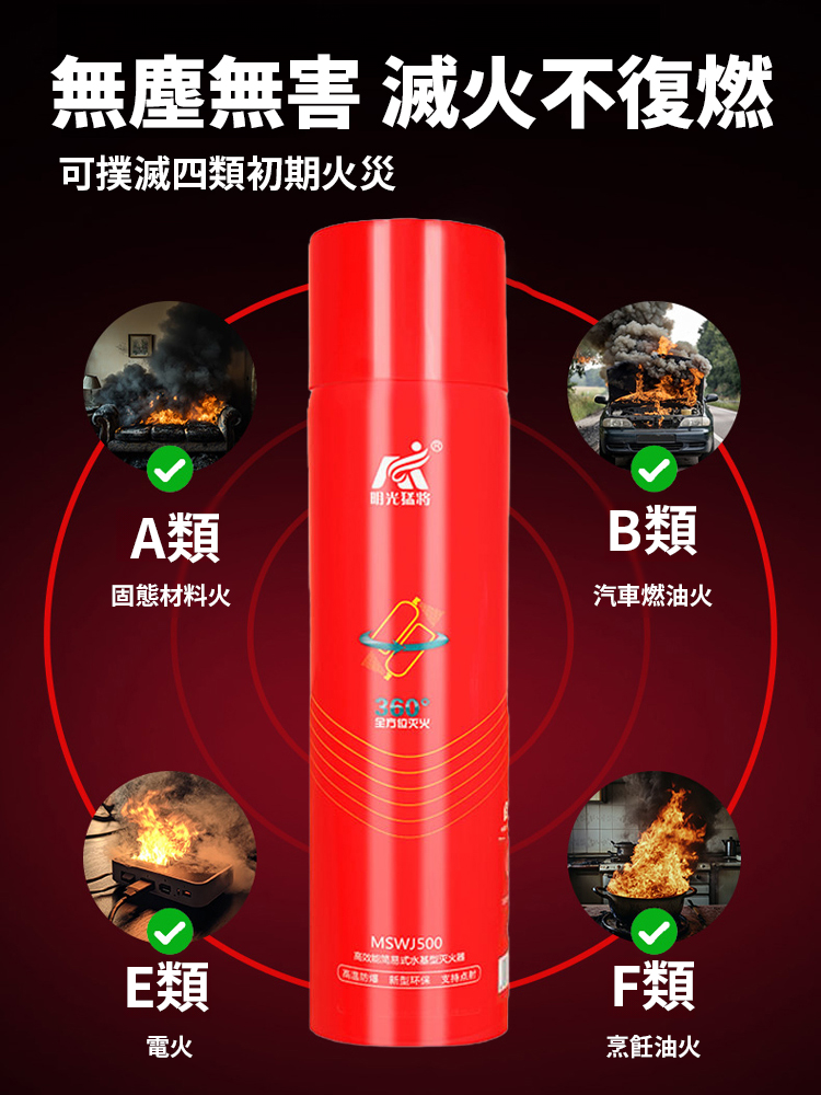 【滅火只需0.1秒】水基滅火器