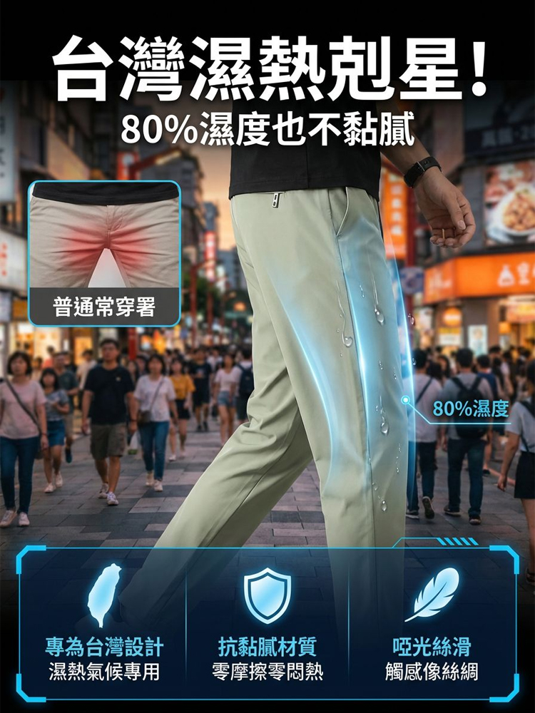 夏季超薄透氣冰絲褲