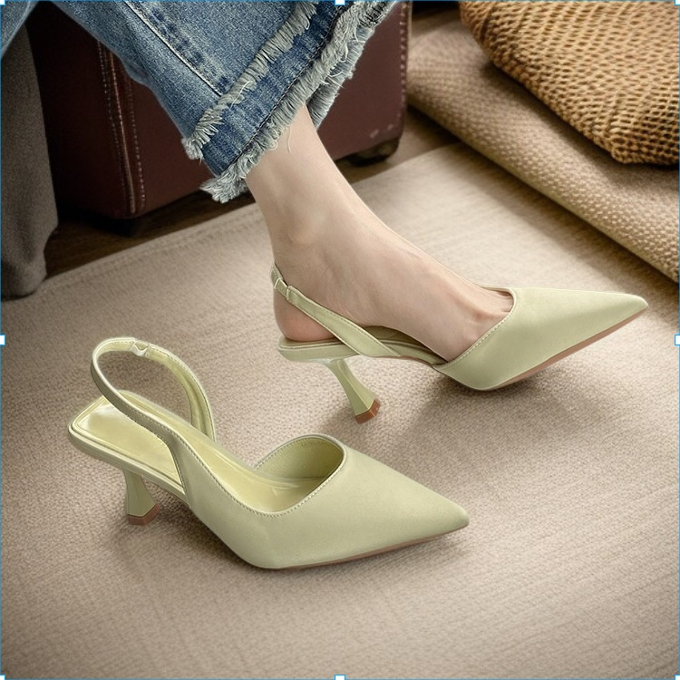 高跟鞋女年新款尖頭細跟單鞋小眾設計氣質包頭涼鞋夏