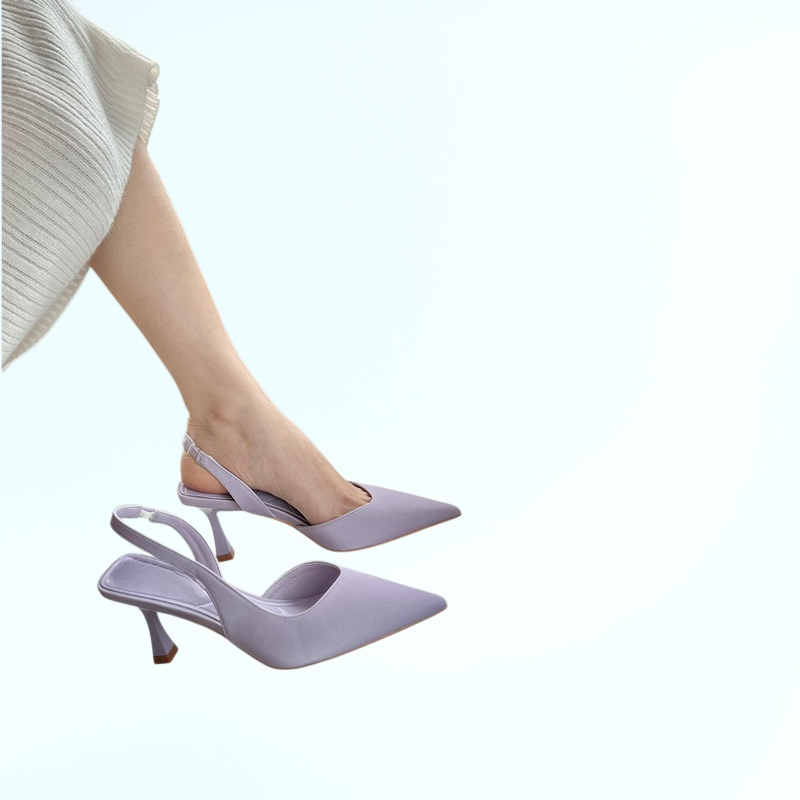 高跟鞋女年新款尖頭細跟單鞋小眾設計氣質包頭涼鞋夏