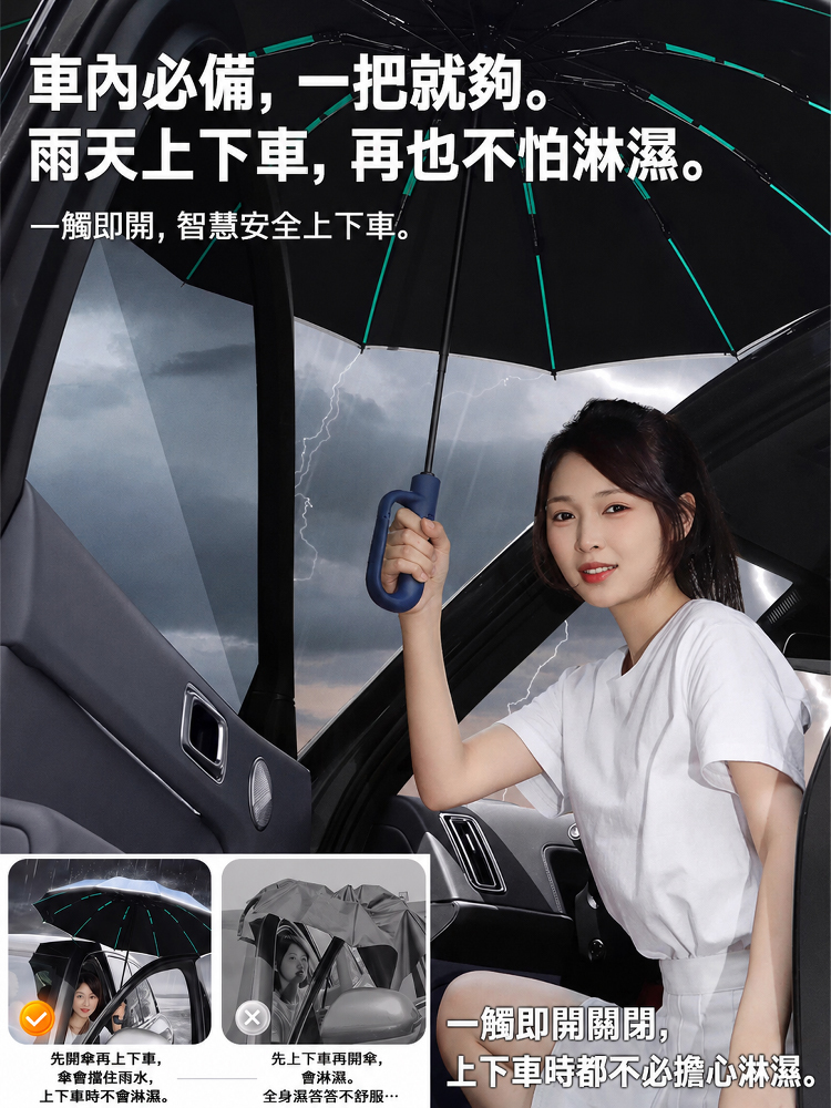 環扣全自動雨傘防曬太陽傘晴雨兩用