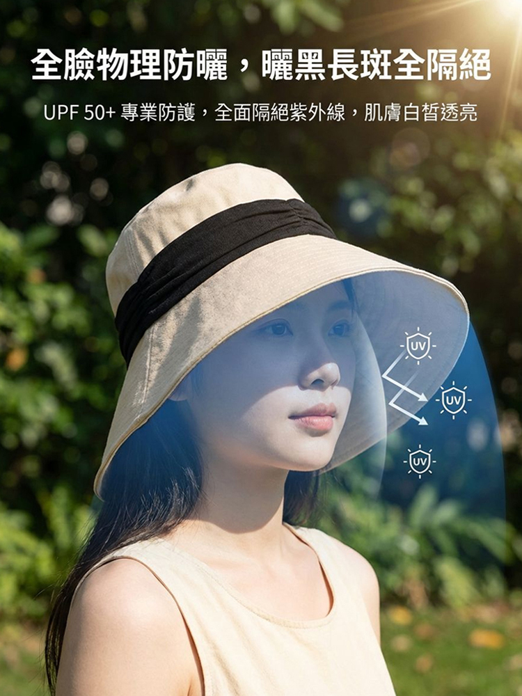 【顯臉小神器】可捲收大帽簷漁夫帽