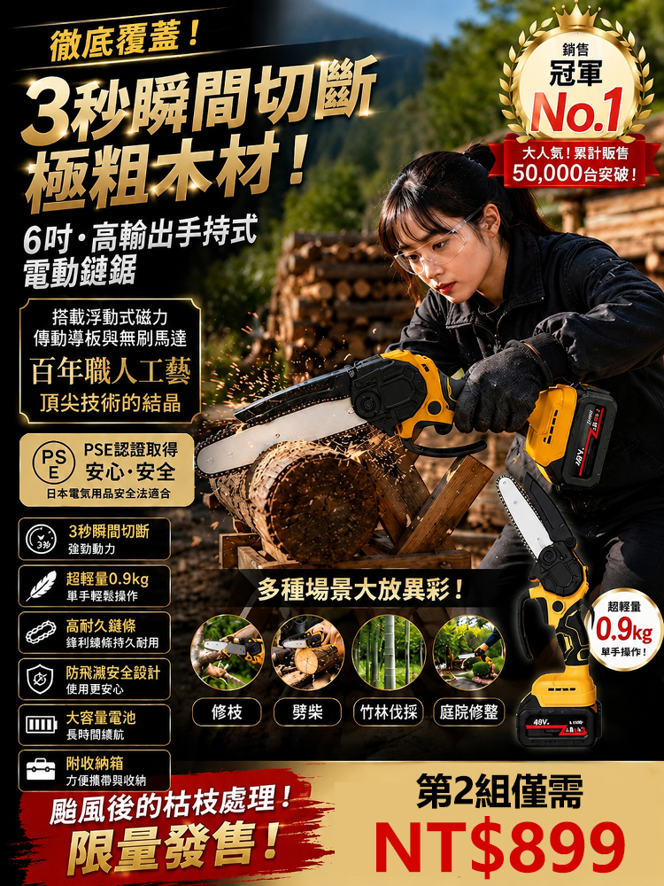 便攜式6吋大功率電鏈鋸