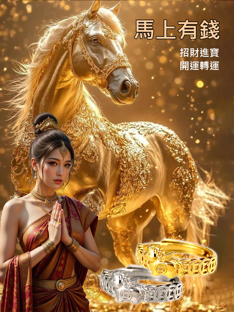 【馬上有錢】招財錢幣戒指