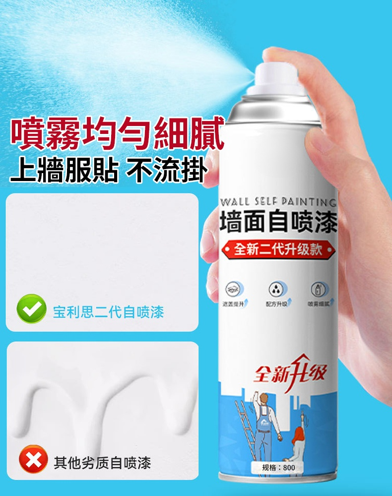 【一噴隱形】防黴牆面大容量自噴漆
