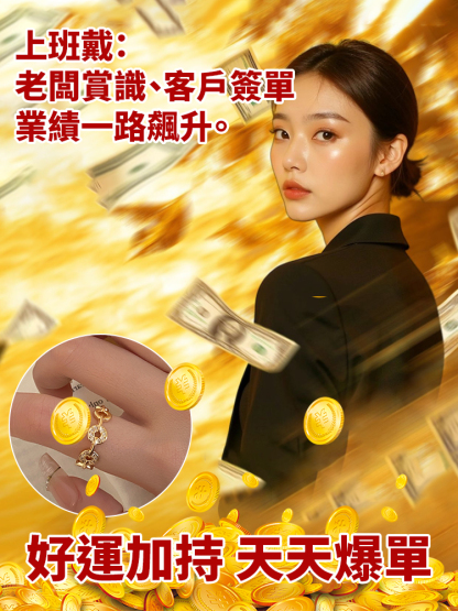 日進鬥金旺財銅錢戒指