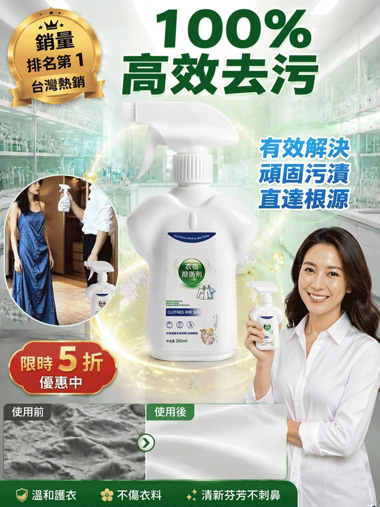 【一秒除皺】衣物除皺除味劑