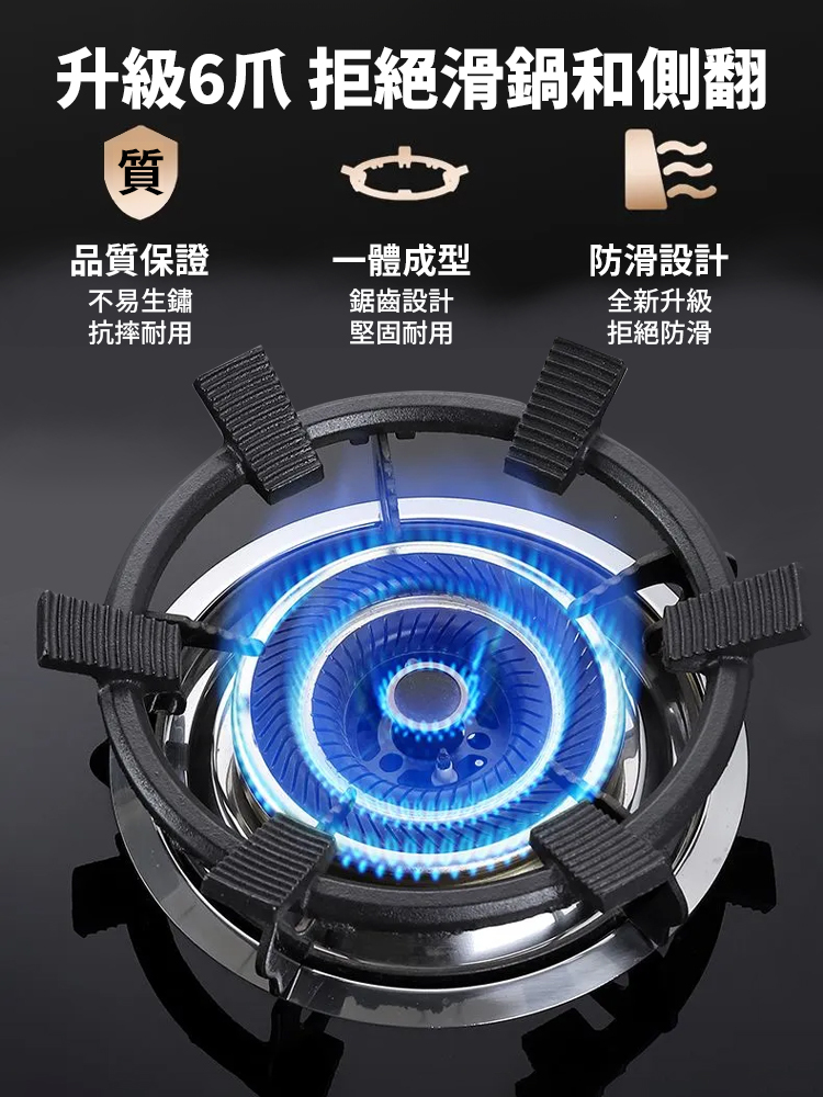 六齒瓦斯爐輔助防滑支架