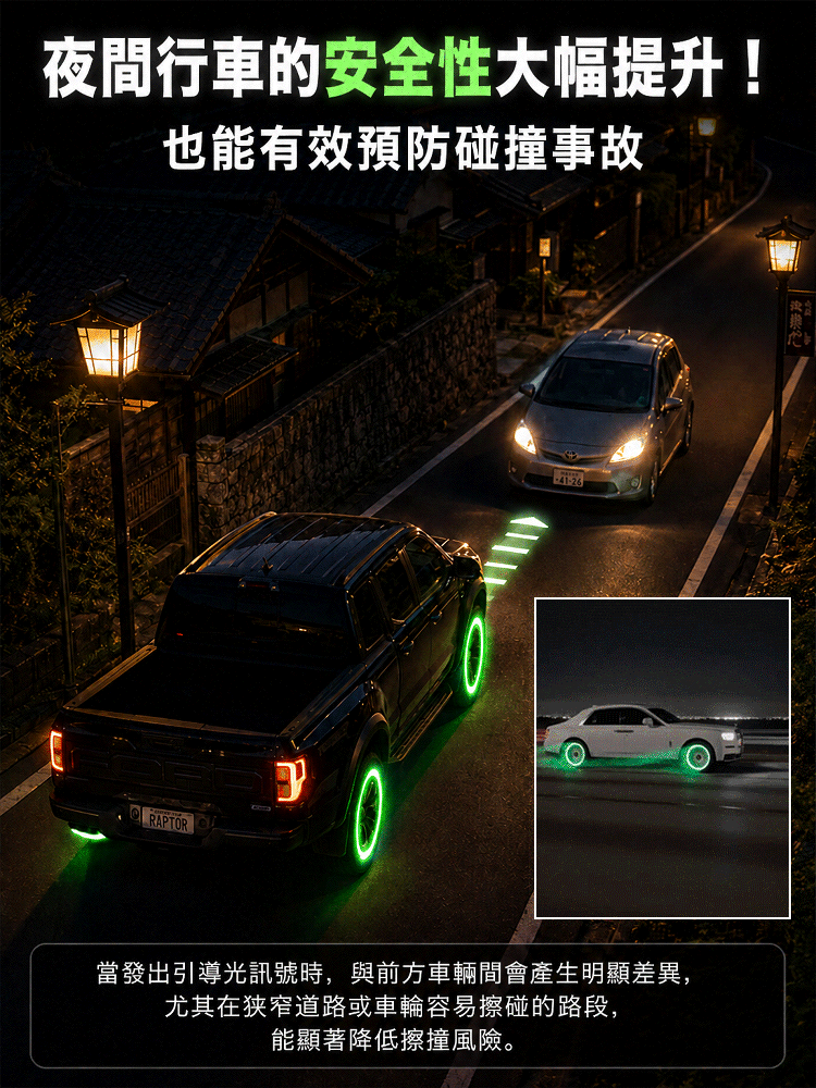 HFH-【跑車般駕駛感！ 】酷炫發光輪胎氣門嘴帽