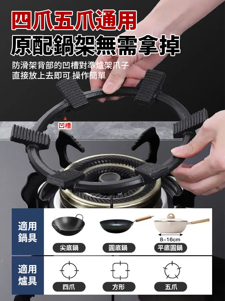 六齒瓦斯爐輔助防滑支架