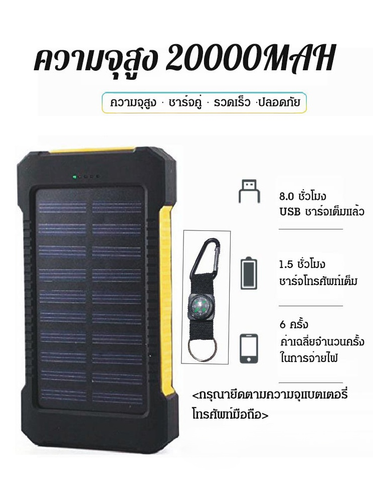 💡พาวเวอร์แบงค์ + แผงโซลาร์เซลล์ + ไฟฉุกเฉิน ในตัวเดียว! อุปกรณ์สำคัญสำหรับการเดินป่ากลางแจ้ง☀️