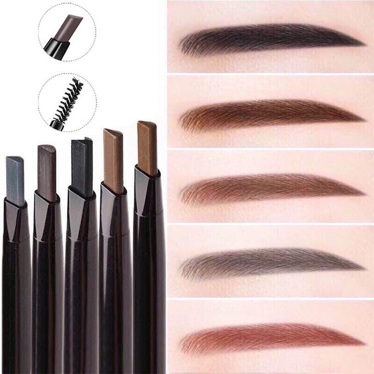 ดินสอเขียนคิ้วสองหัวแบบหมุนสำหรับมือใหม่