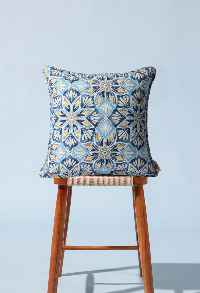 Soraya Spun Fabric Cushion Cover, Sky Blue