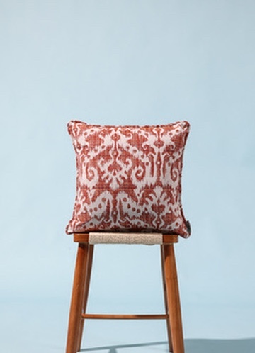 Hinata  Olifen Fabric Cushion Cover, Sunset Orange