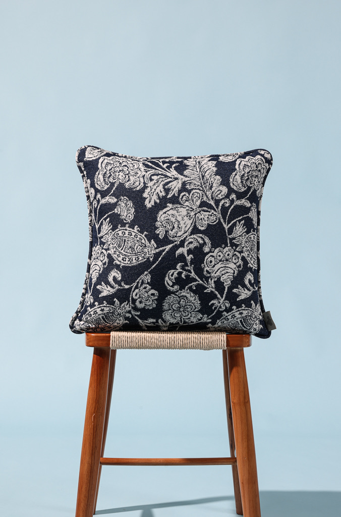 Hinata Olifen Fabric Cushion Cover, Indigo
