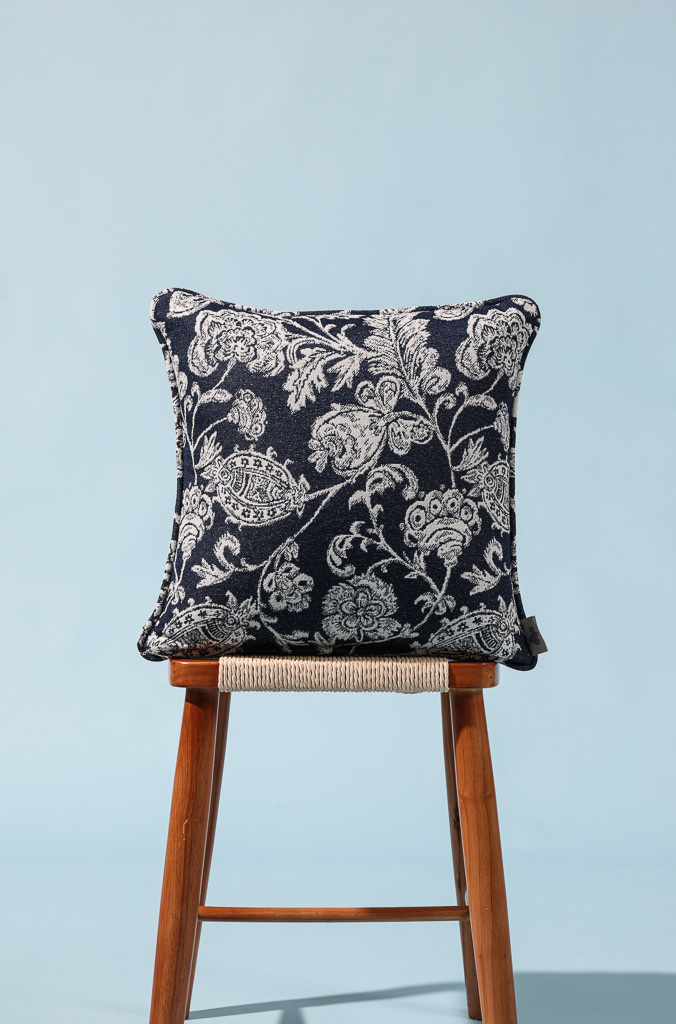 Hinata Olifen Fabric Cushion Cover, Indigo