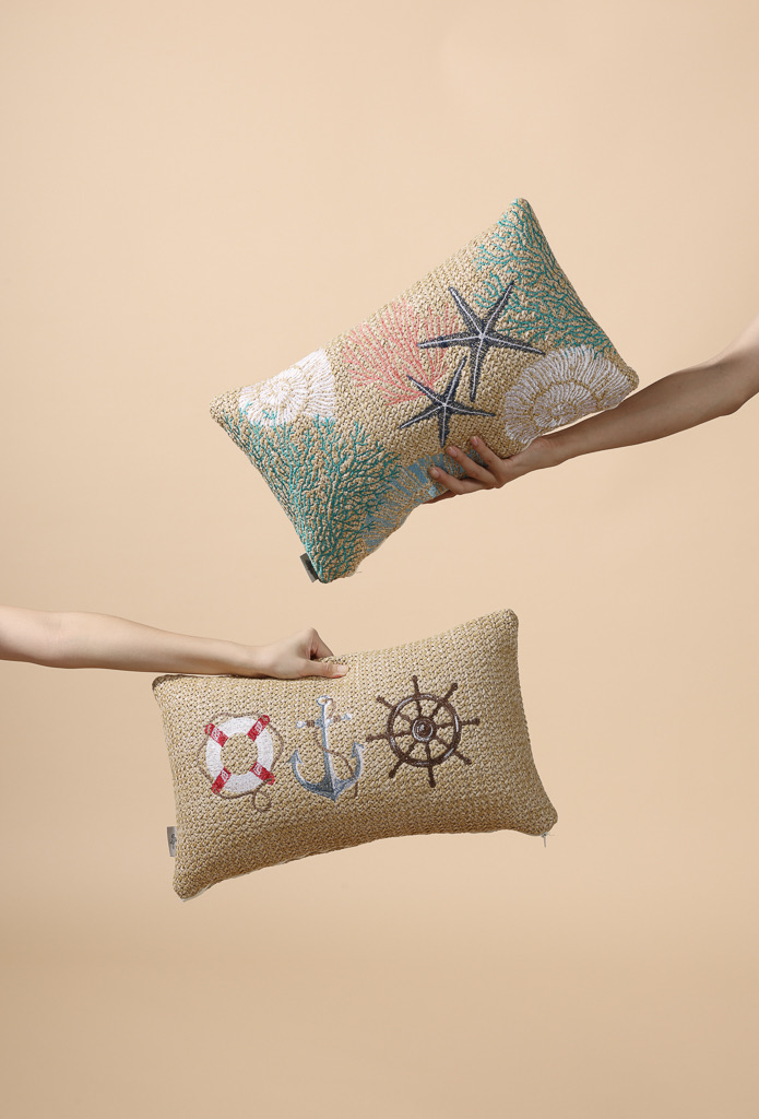 Isla Embroidered Lumbar Pillow Cover