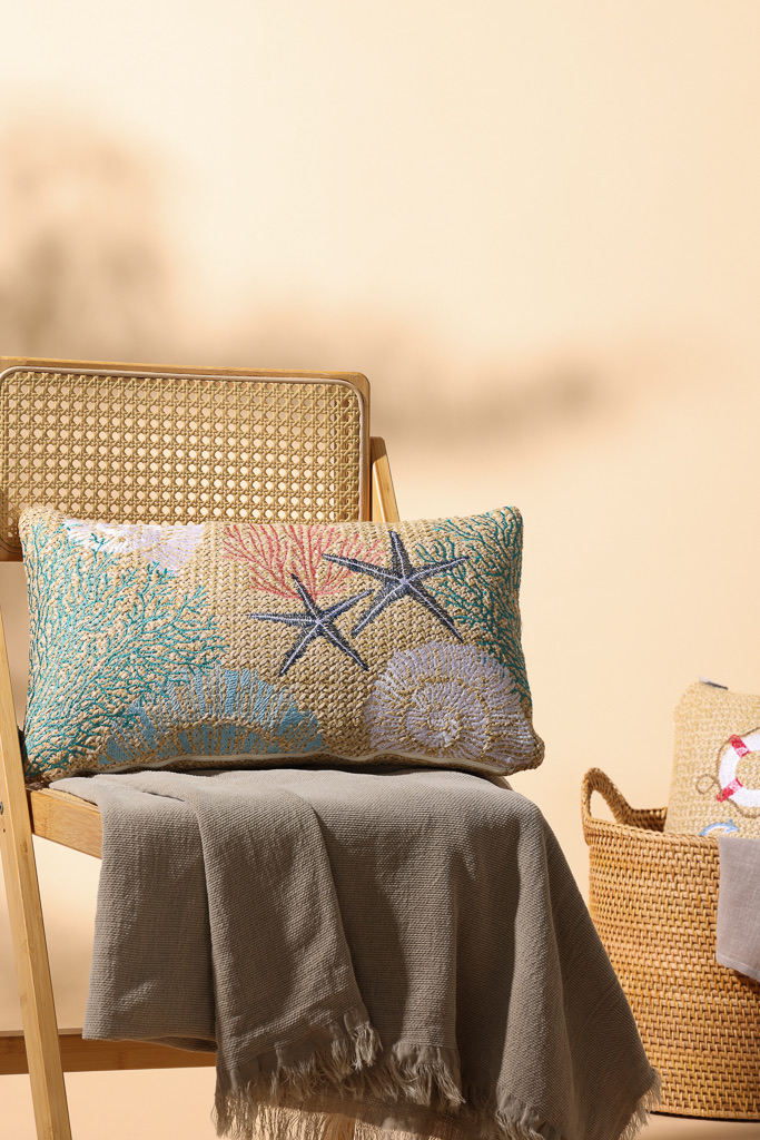 Isla Embroidered Lumbar Pillow Cover