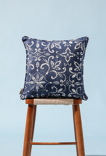 Soraya Spun Fabric Cushion Cover, Navy