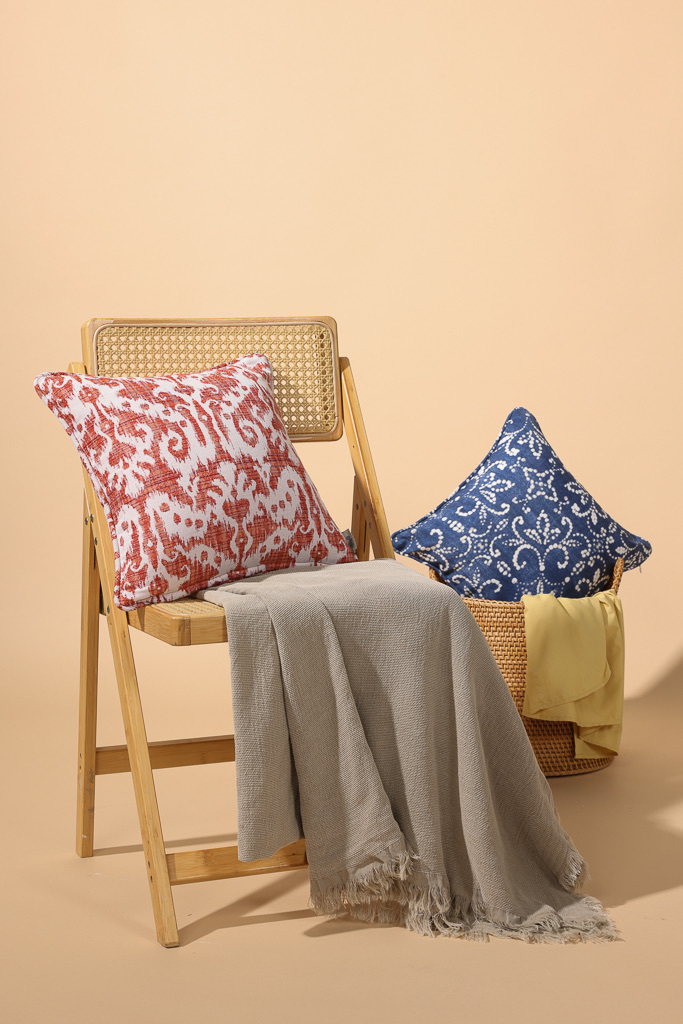 Soraya Spun Fabric Cushion Cover, Navy